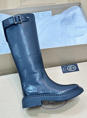 ASH女靴2024秋季新款长靴女粗跟烟筒靴性感高筒靴潮AO303L12064