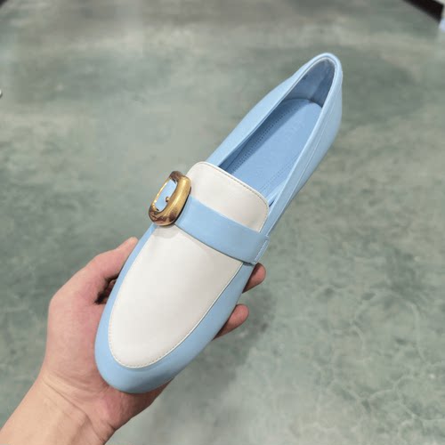 露娜乐福鞋圆头真皮英伦单鞋女