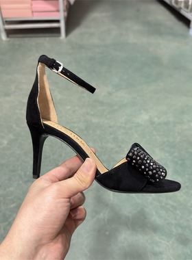 STELLALUNA露娜夏季时尚露趾细跟凉鞋一字带时髦高跟鞋女SL321045