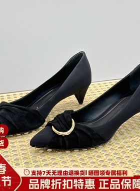 STELLA LUNA尖头浅口猫跟优雅高跟鞋女复古时尚低跟单鞋SLP318152