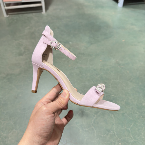 LuxuryRebel钻饰一字带高跟凉鞋