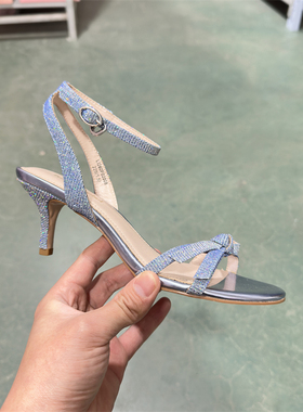 LR春夏一字扣带细跟搭裙子仙女凉鞋露趾显脚瘦高跟鞋LI260F02008