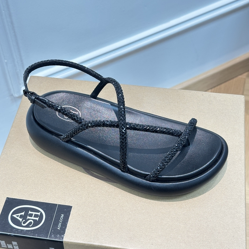 ASH厚底水钻一字带休闲凉鞋