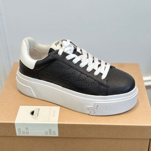 ASH增高厚底真皮小白鞋