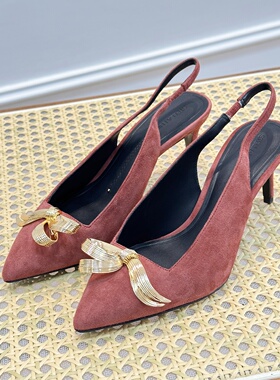 STELLA LUNA春夏优雅高跟女鞋金属蝴蝶结尖头半凉鞋女SLP318109