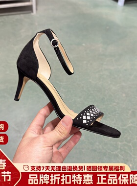 S by STELLA夏季一字带凉鞋女细跟仙时尚优雅露趾高跟鞋女SS17257