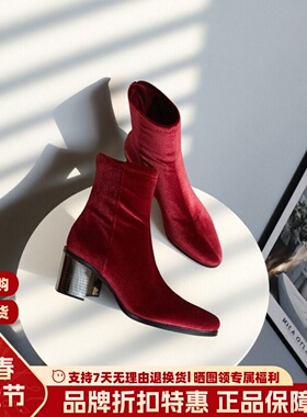 Luxury Rebel 秋冬粗跟短靴欧美风简约百搭洋气马丁靴LI420F11031