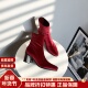 Luxury Rebel 秋冬粗跟短靴欧美风简约百搭洋气马丁靴LI420F11031