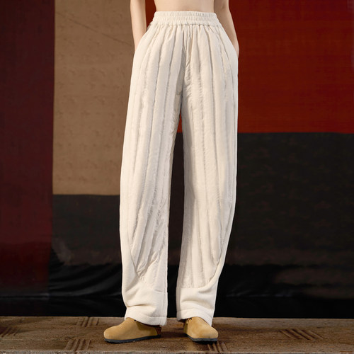 界内界外穿保暖加厚90白鸭绒长裤