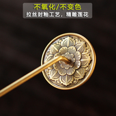 纯黄铜拉丝长灰押压隔火薰工具香道套装 用品香拓打香篆香灰整平器