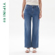 专柜同款 新款 Yifini 女夏装 休闲裤 易菲通勤百搭直筒牛仔裤
