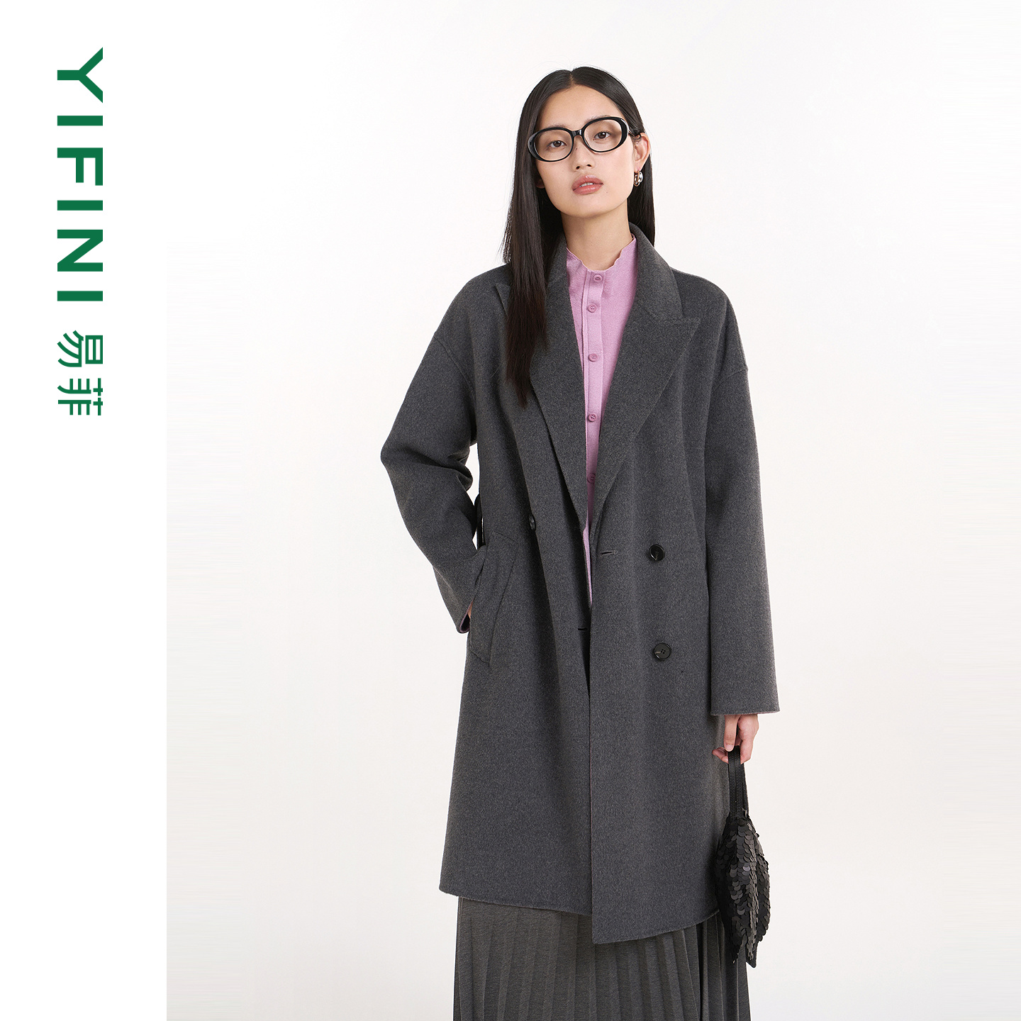 易菲优雅气质高级感双面呢大衣女