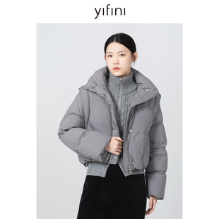 可拆卸袖 Yifini 内搭立领毛衫 两件套 羽绒服马甲宽松马夹 易菲