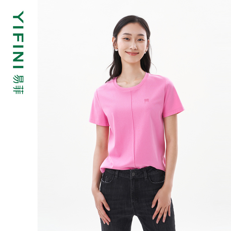 易菲宽松时尚针织T恤百搭通勤