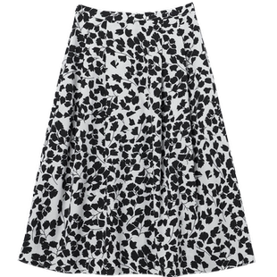 [专柜同款]Yifini/易菲中长款印花A字裙伞型中长款半身裙子夏装