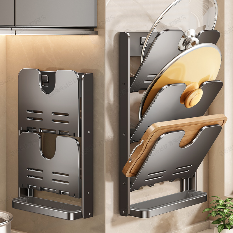 厨房可折叠锅盖架多功能置物架