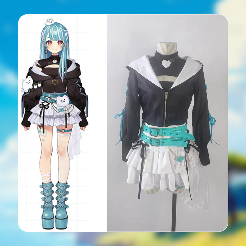日本虚拟偶像vtuber主播 白波来梦cos服装女裙装Cosplay女装定制