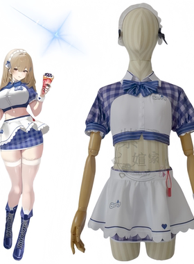 动漫nikke胜利女神可丽饼联动爱丽丝 娜嘉 蒂亚COS女仆服Cosplay