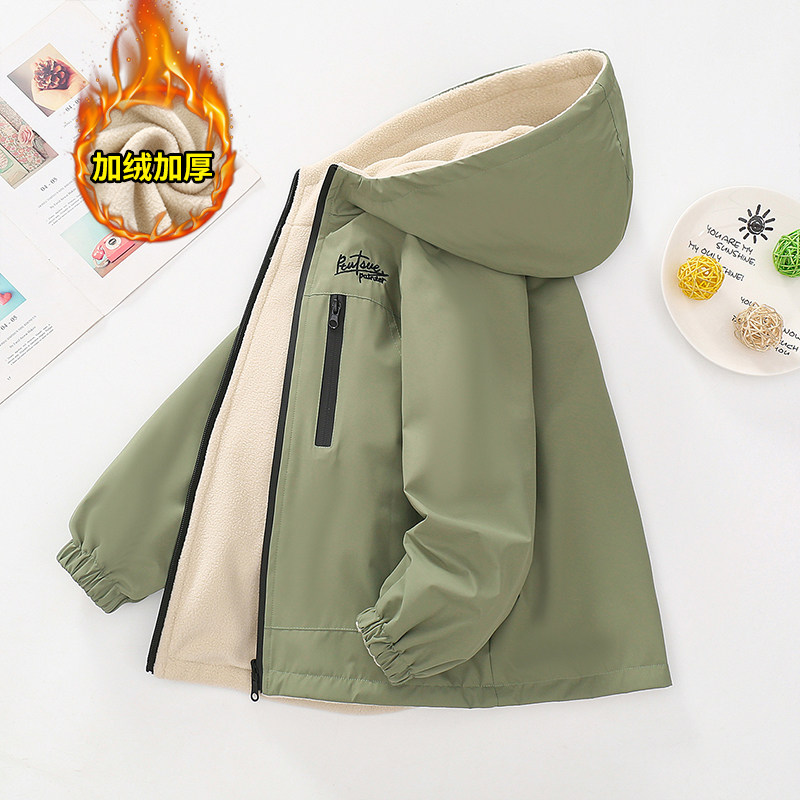 男童加绒双面穿外套2025新款儿童冲锋衣户外春秋上衣中大童两面穿,童装/婴儿装/亲子装,普通外套,淘宝优惠券,粉丝福利购,淘宝优惠卷