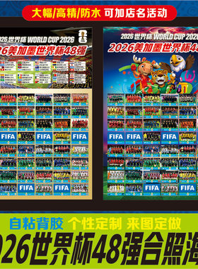 2026美加墨世界杯48强赛前合影海报墙贴足球明星全家福球星画挂图