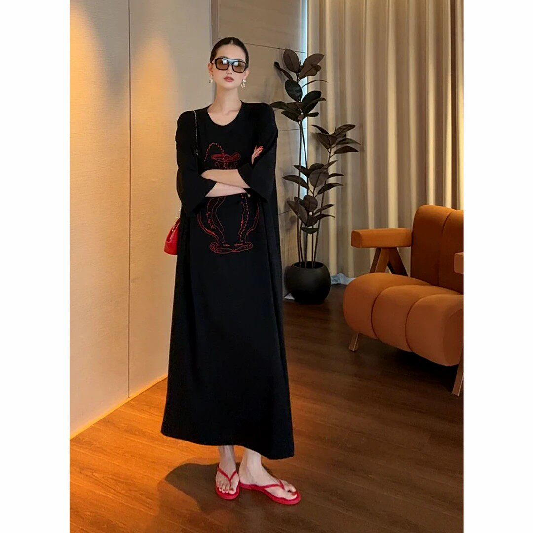 紫紫 福瓶裙 百纳有福松弛连衣裙女纯色宽松休闲气质洋气长袖长裙,女装/女士精品,连衣裙,淘宝优惠券,粉丝福利购,淘宝优惠卷