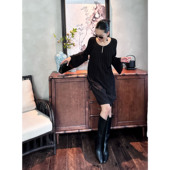 绵羊毛立体剪裁三季 紫紫 miu系腰盆裙 小蛮腰半身裙黑色半裙裙子