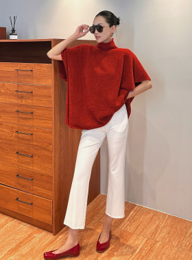 AME 卷纱斗篷 新春胶囊高领前后反穿毛针织斗篷上衣设计感小众女