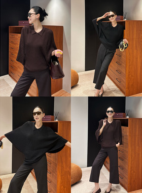 AME 风琴斗篷衫 三原康裕设计蝙蝠袖上衣显瘦百搭小众打底单穿女