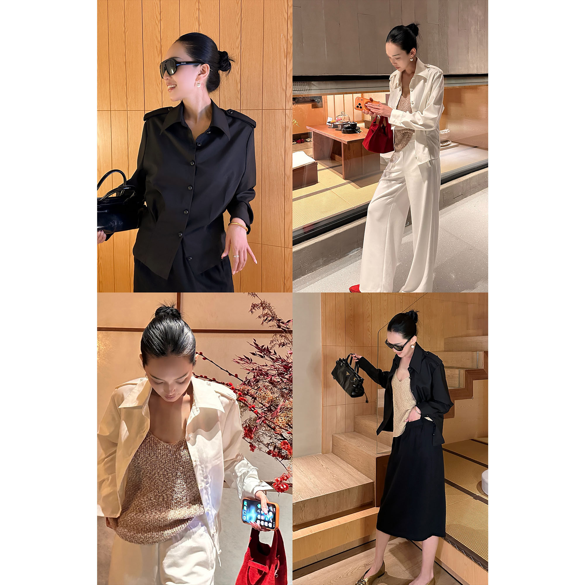 AME 肩章两穿衫 两穿轻盈克制线条筋骨棉降落伞衬衫时尚百搭上衣