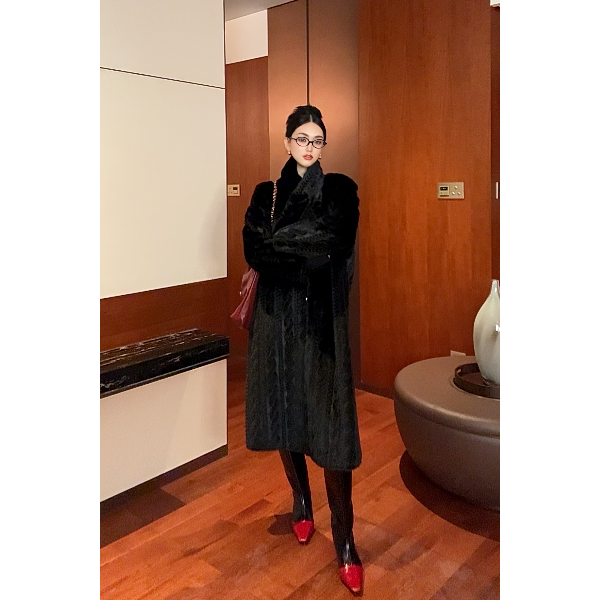 紫紫 中古暖袍   麻花毛毛一体外套ZC11WZHJ408