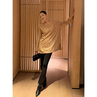 可穿中古风尼绒卫衣设计感侧开叉百搭上衣女 三季 紫紫 暖腰果卫衣