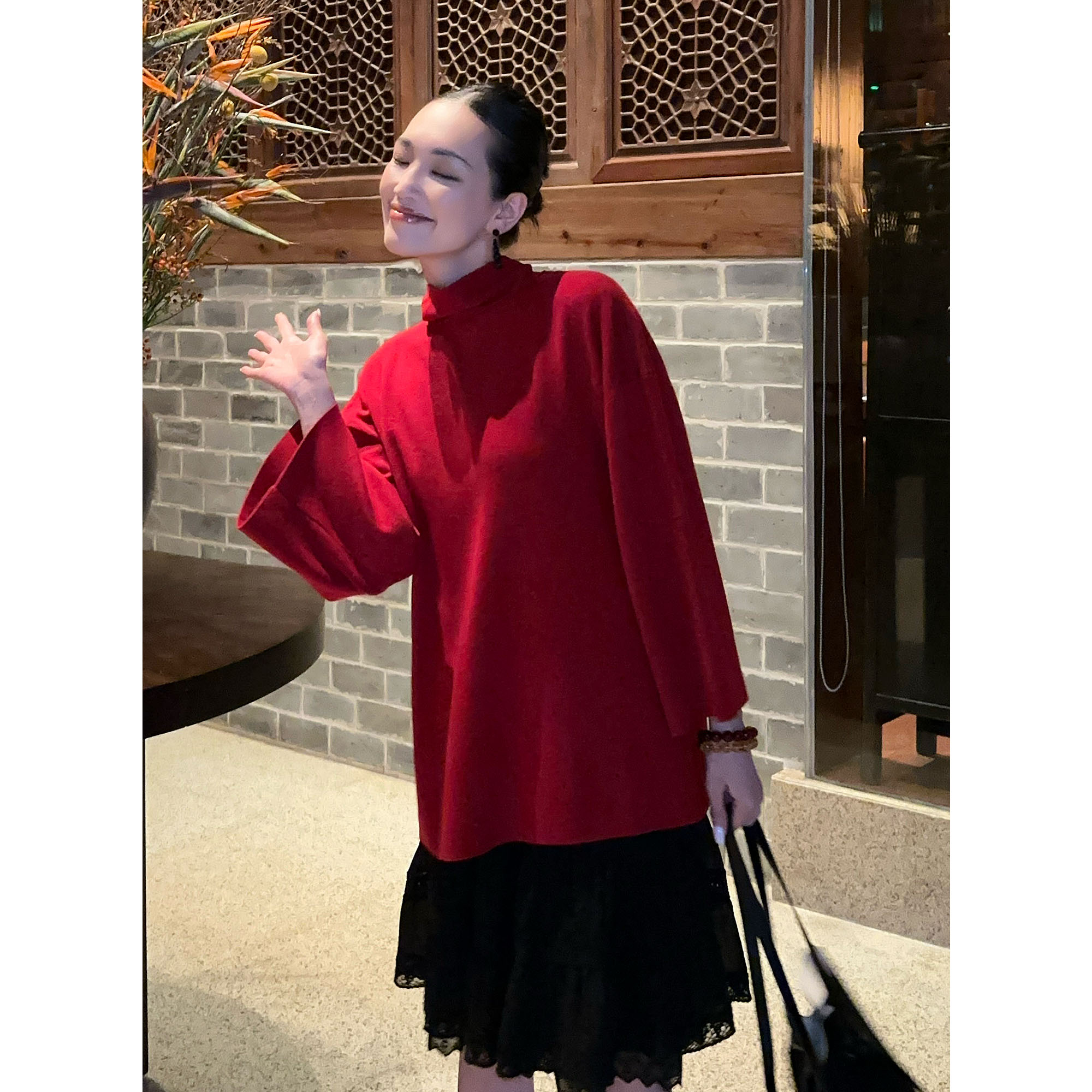 紫紫 织带蛋糕裙 松紧腰四季叠搭层层叠叠半身裙女褶皱纯色短裙
