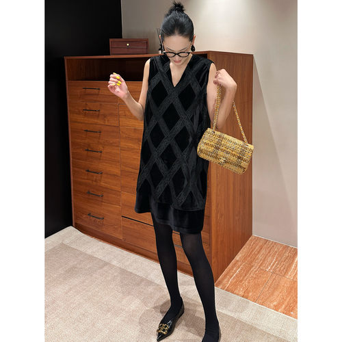 AME中古条绒裙三季时髦叠搭