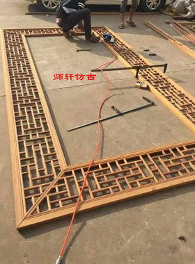 装修门窗格子走廊吊顶东阳木雕