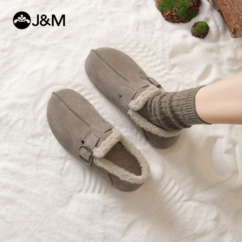 快乐玛丽加绒勃肯鞋女