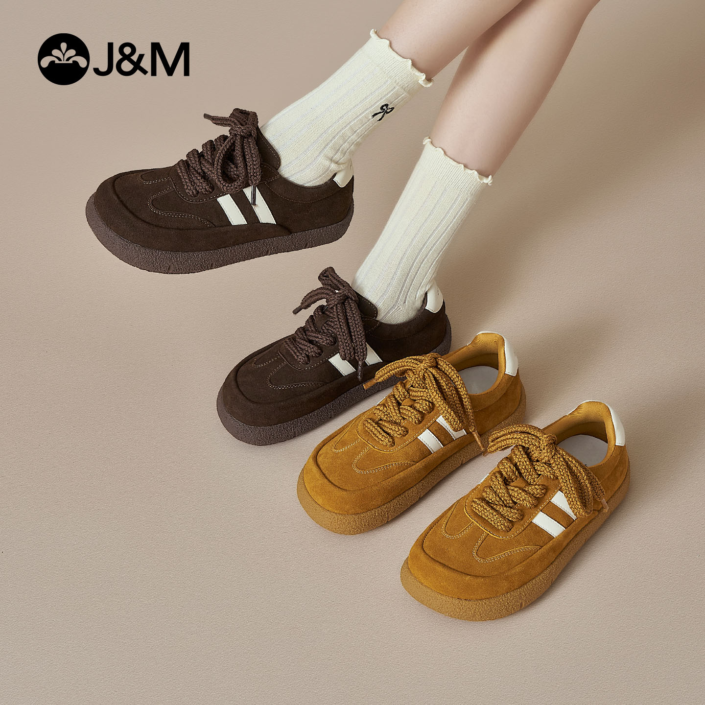 德训鞋女2025春季新款厚底休闲