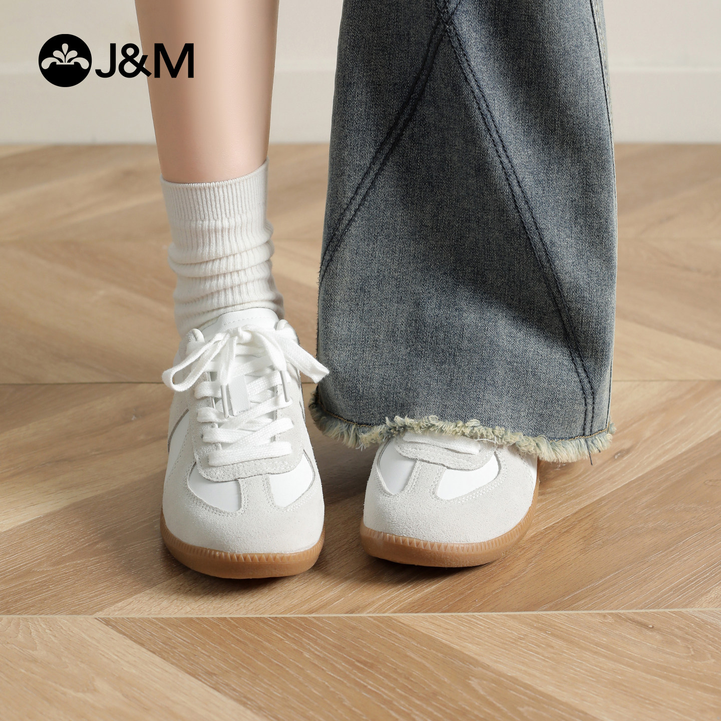 快乐玛丽复古德训鞋女2026春季新款平底休闲板鞋百搭时尚小白鞋女,女鞋,德训鞋,淘宝优惠券,粉丝福利购,淘宝优惠卷