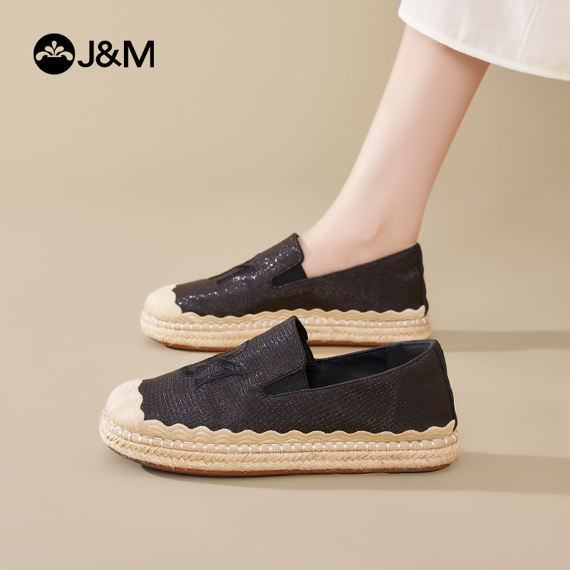 快乐玛丽渔夫鞋女2025春季新款复古百搭休闲一脚蹬懒人厚底单鞋女