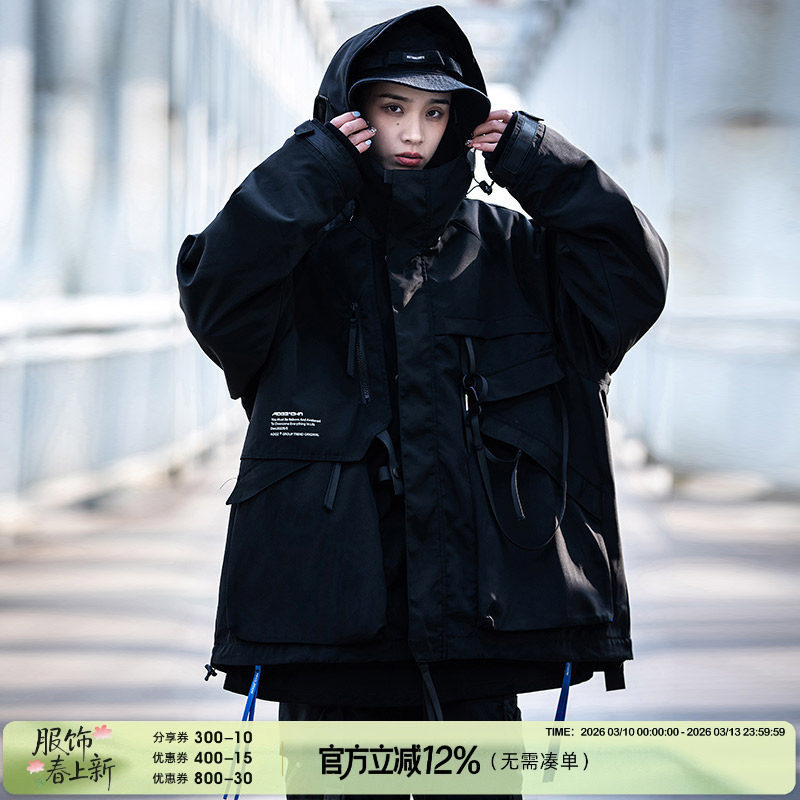 AOGZ工装外套男款2025新款夹克秋冬女生巨好看加厚三合一冲锋衣服