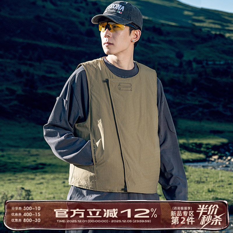 AOGZ工装羽绒马甲2025新款男士轻薄外穿防寒保暖背心坎肩女外套潮