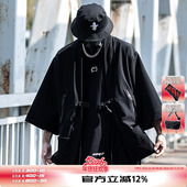 薄款 机能风工装 多口袋七分袖 AOGZ三合扣抽绳道袍男女夏季 衬衫 上衣