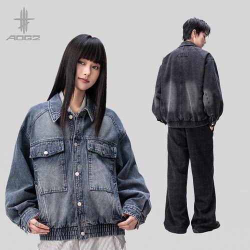 【所有女生直播间】AOGZ美式做旧男女春季新款多口袋翻领夹克外套
