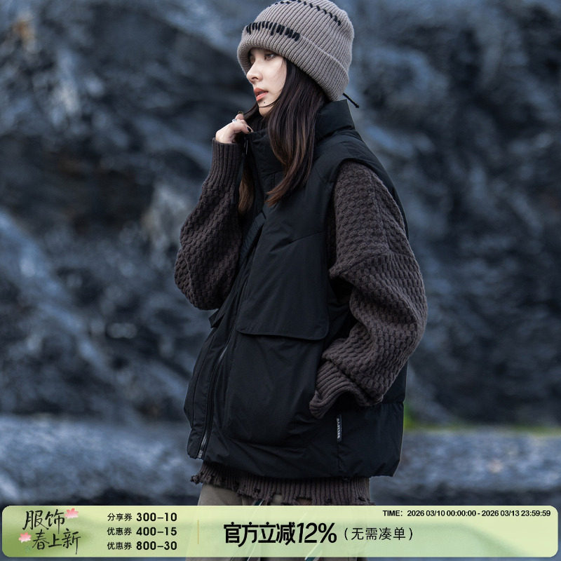 AOGZ工装羽绒马甲男2025新款冬超好看加厚保暖爆款外套女外穿背心