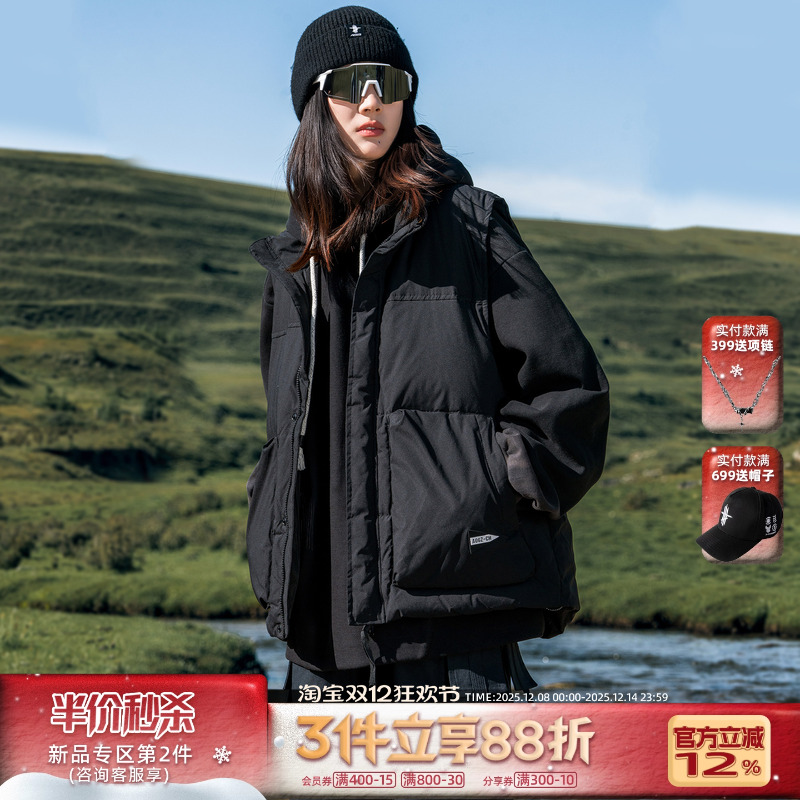 AOGZ新款保暖加厚宽松羽绒马甲