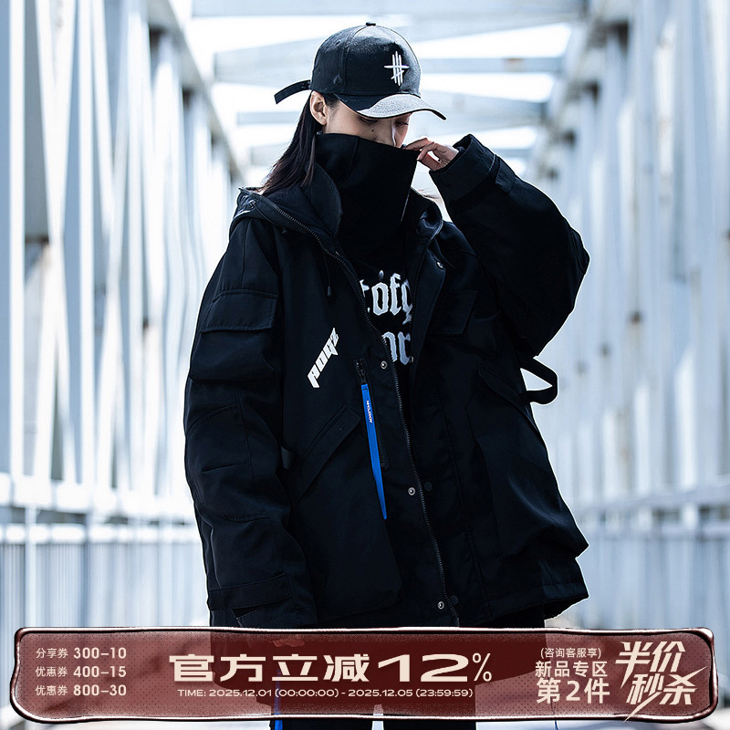 AOGZ连帽秋冬oversize工装冲锋衣