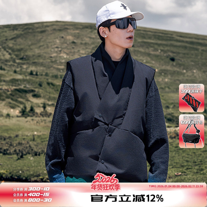 AOGZ三防羽绒服马甲男女秋冬2025新款情侣白鸭绒坎肩外套外穿背心