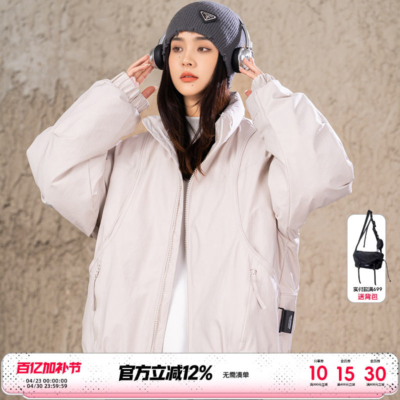 AOGZ羽绒服男款冬季90绒立领美式复古机能工装防寒外套百搭潮牌女