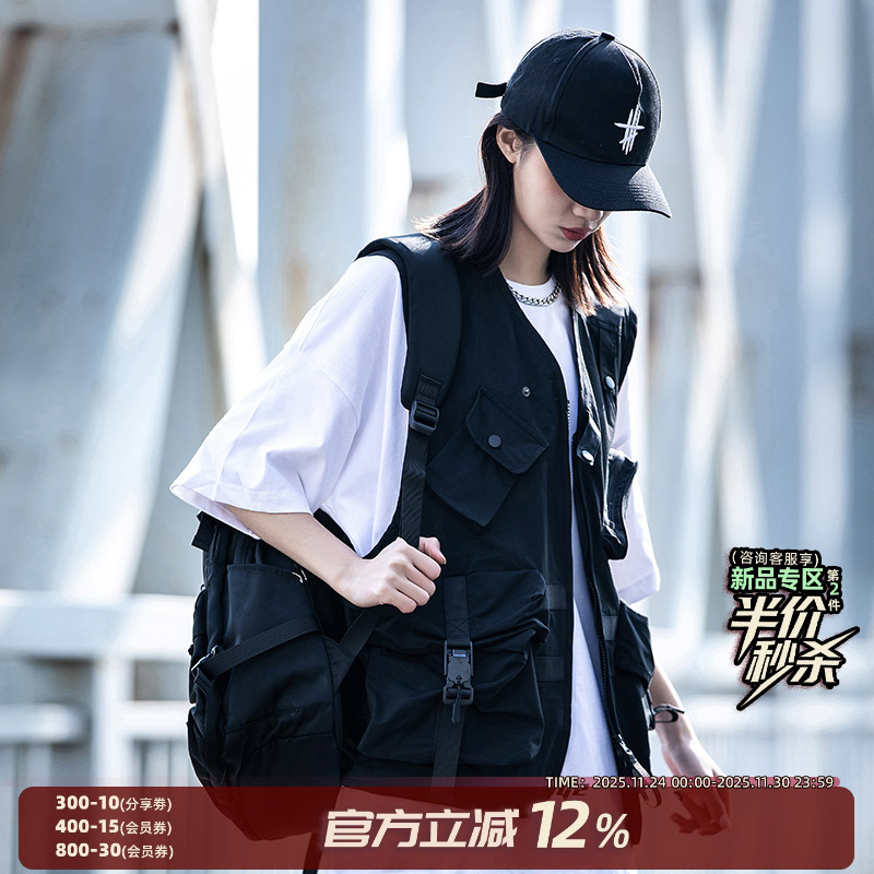 AOGZ工装马甲男女夏季新款摄影薄款战术坎肩多口袋机能风钓鱼背心