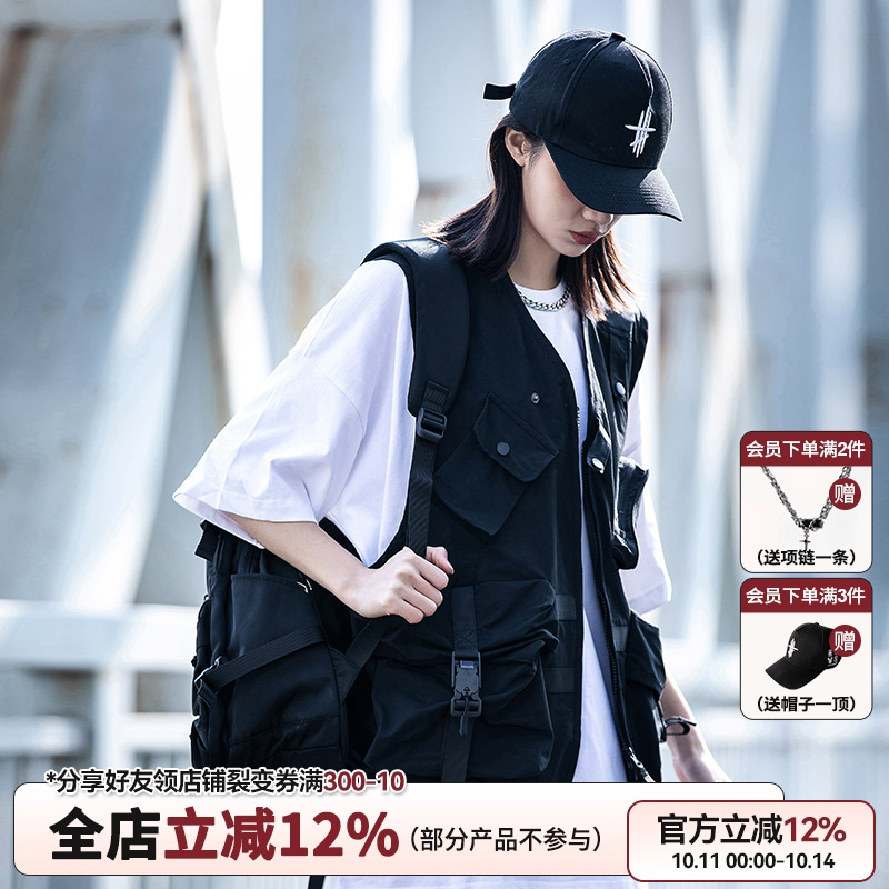 AOGZ工装马甲男女夏季新款摄影薄款战术坎肩多口袋机能风钓鱼背心