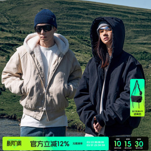 AOGZ座山雕夹棉外套男女生秋冬季 加绒加厚棉袄重磅夹克毛领棉服潮